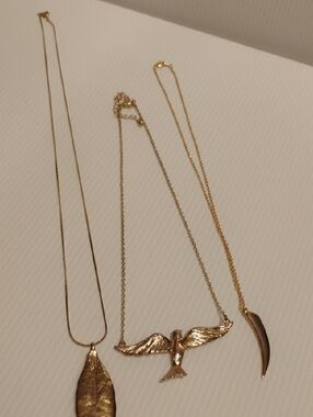 3 Gold Tone Necklaces One Low Price!